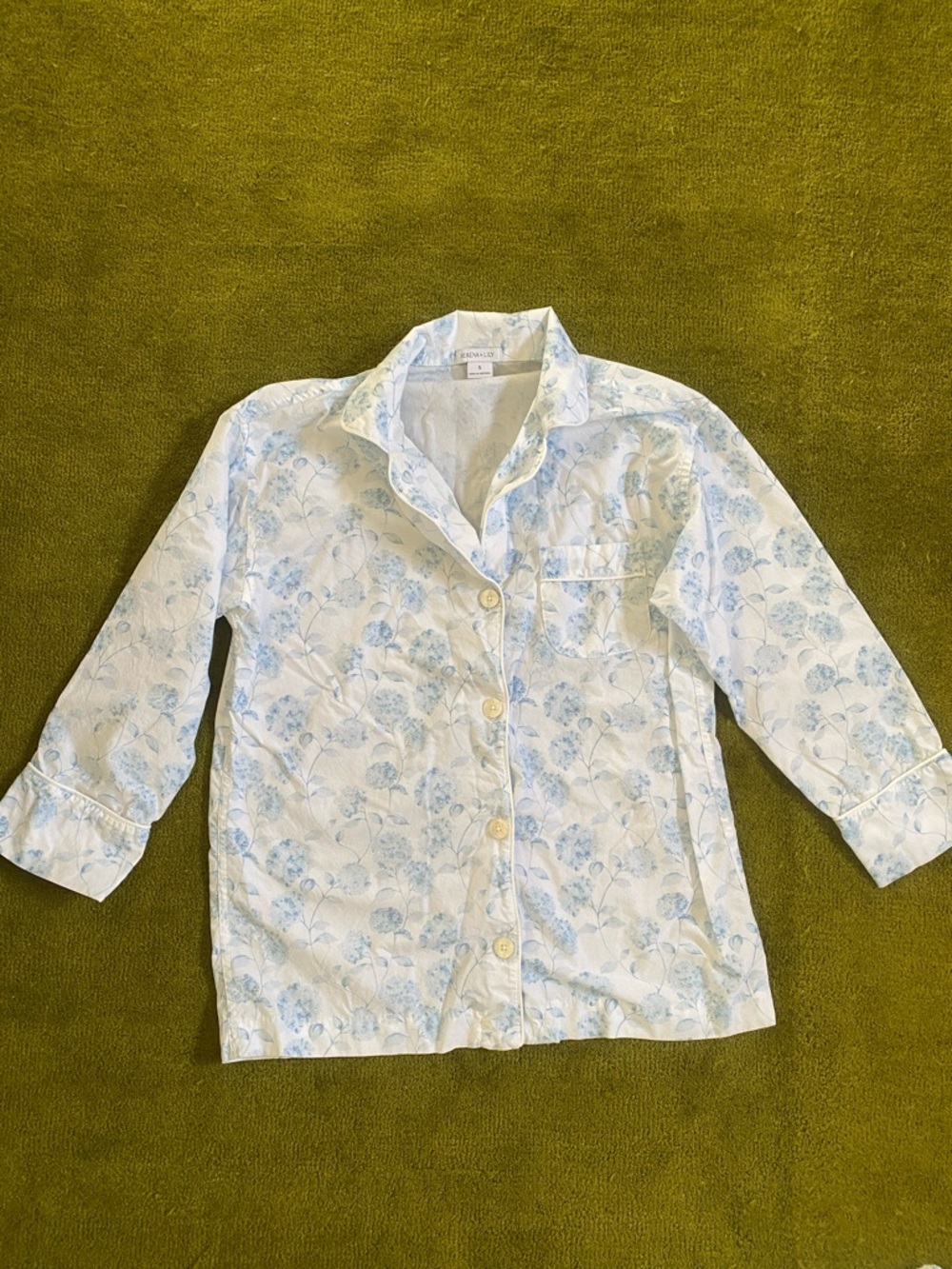 Serena & Lily Blue and White Floral Cotton Pajama Set - Picture 2 of 6